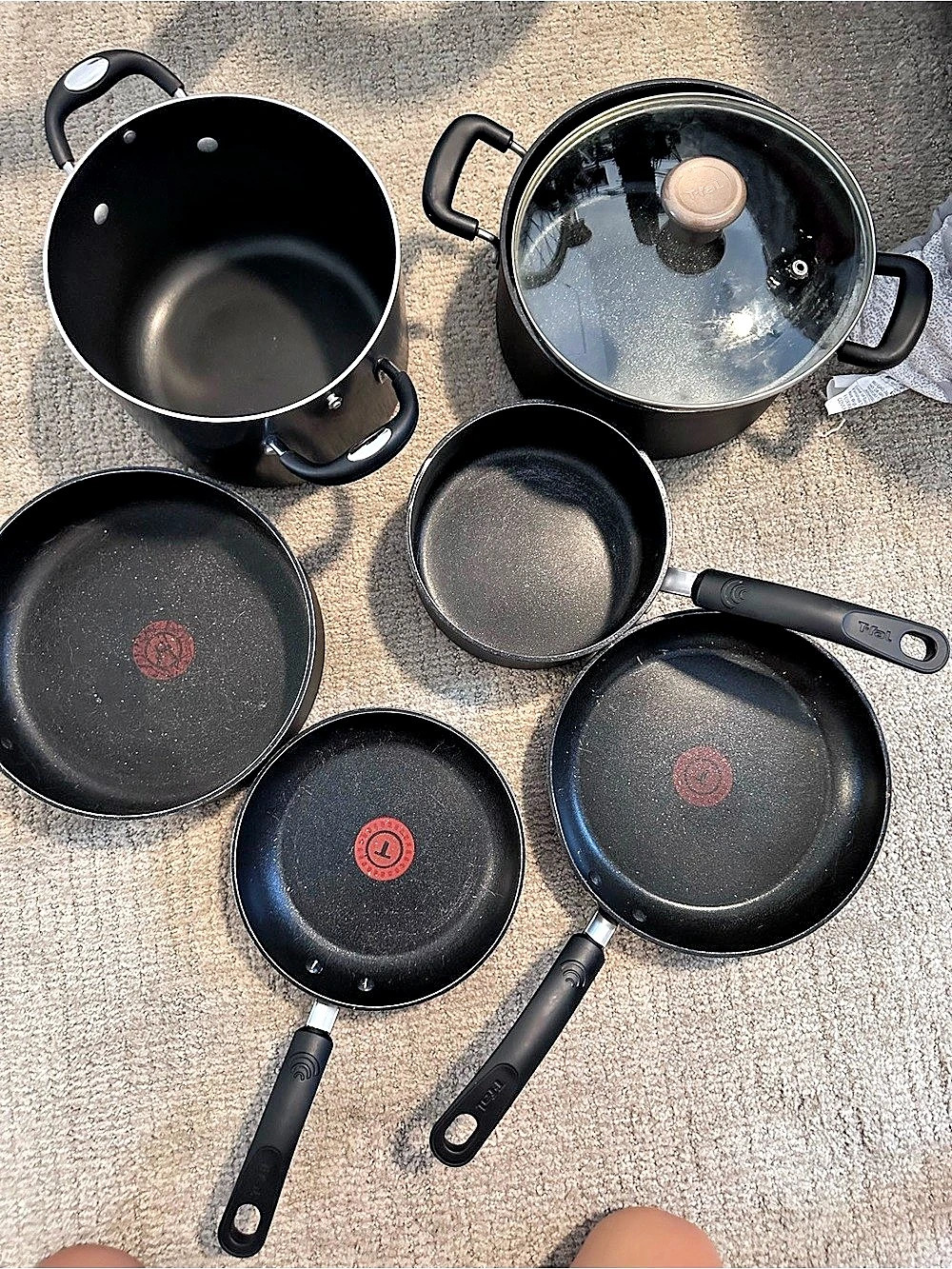 T fal Cookware Set Black